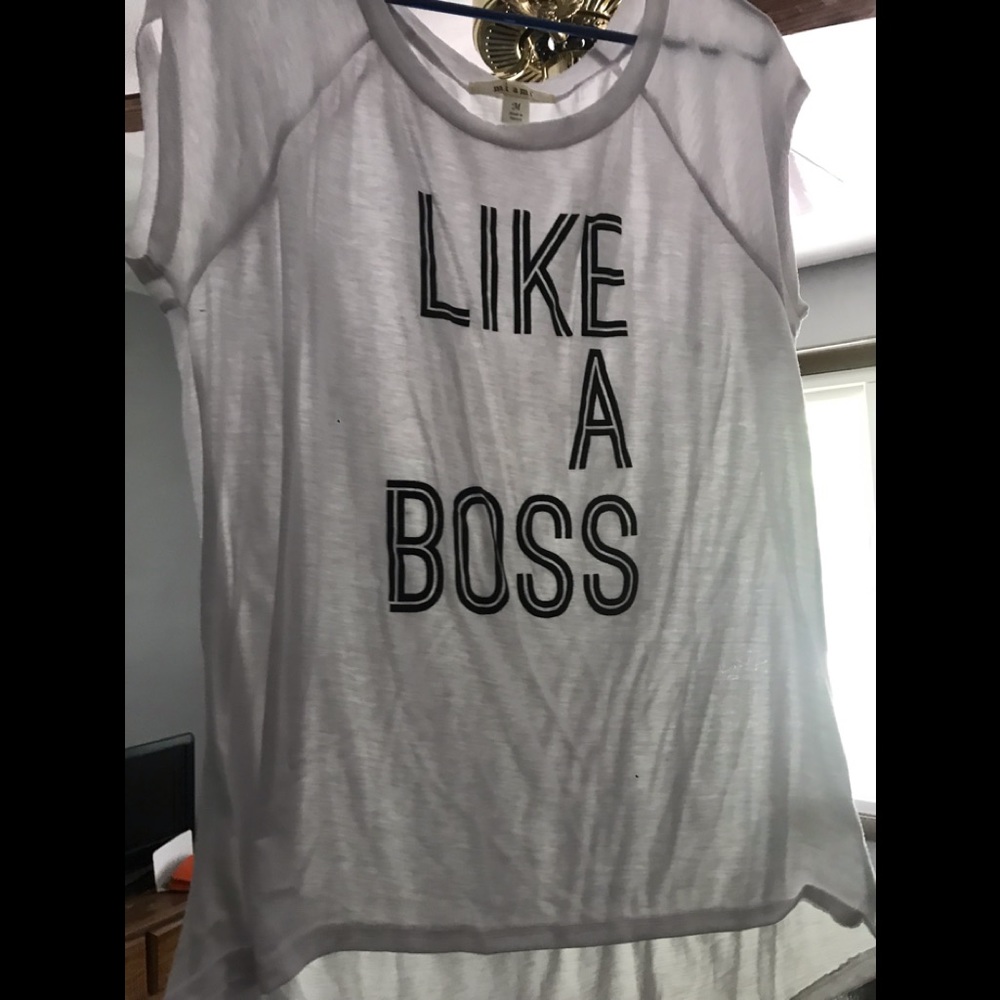 White graphic tee